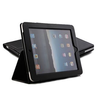 Protective Hard PU Leather Case + Stand for Apple iPad (Black)