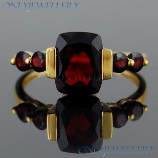 Round Garnet Amethyst 9K 9ct Solid Yellow Gold Solitaire Rings Only