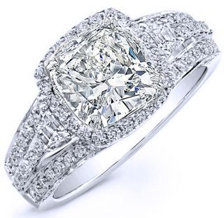 90 Ct Cushion Cut Genuine Diamond Engagement Wedding Ring 14k Gold $