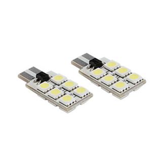T10 2.5W 12x5050 SMD White Light LED Bulb for Car Width/Turning Signal