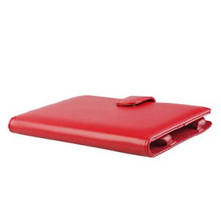 Protection PU Leather Case with Money & Cards Compartments Red