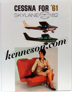 182 1961 Skylane Original Color Airplane Dealer Sales Brochure