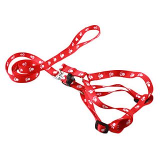 Footprint Nylon Dog Harness with 120CM Leash (S L, Assorted Colors