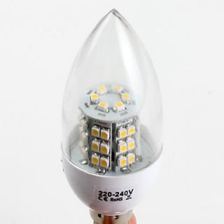 e14 SMD 3528 48led 200lm 2.8W lampadine calde candela bianca (220 240V