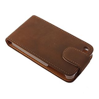 USD $ 6.19   Brown PU Leather Case for iPhone 4,