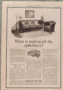 1925 Kroehler Company Living Room Furniture Ad Kankakee IL