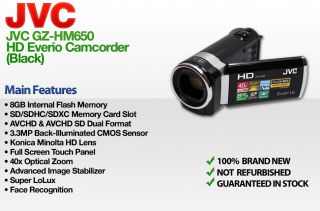 JVC Everio GZ HM650 HD 40x ZM Camcorder GZHM650 Black