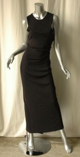 Donna Karan Signature Long Black Open Back Gown Dress L