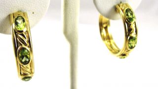 David Yurman 18 Karat Gold Earrings Peridot