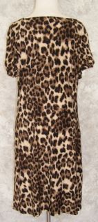 Inc International Concepts Sweet Leopard Dress XL Stretch Jersey Sexy