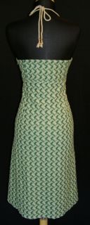 Ann Taylor Loft Green Zig Zag Knit Halter Dress 12 New Stretch Empire