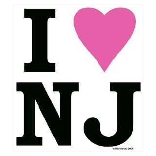 LOVE NJ Pink Mini Poster Prints are great for girls dorm rooms