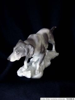 RARE Art Nouveau Karl Ens Volkstedt Porcelain Hunting Dog Figure 1900