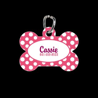 Cute Gifts  Cute Pet Tags  Polka Dots Boutique Plum Pink Dog Pet