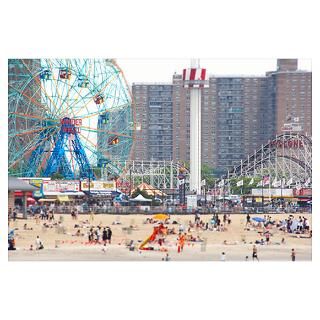 Beachgoers at Coney Island Poster