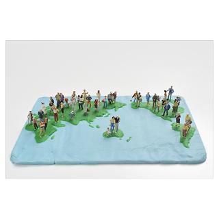 The global map made ??from clay on the