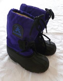 Vivid Purple Kamik Snow Boots Size 12 Girls Youth Felt Lined Winter