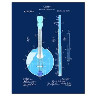 Wall Art  Posters  Mandolin Patent Blueprint 20X16