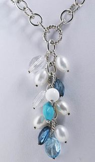 David Yurman Cluster Y Necklace Blueberry Silver $1350