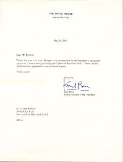 Karl Rove Typed Letter Signed