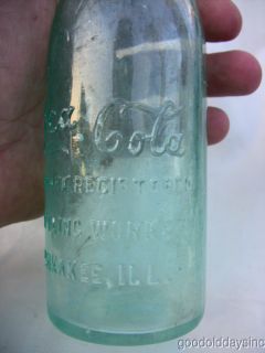Antique Blue Green Glass Coca Cola Coke Bottle Kankakee IL