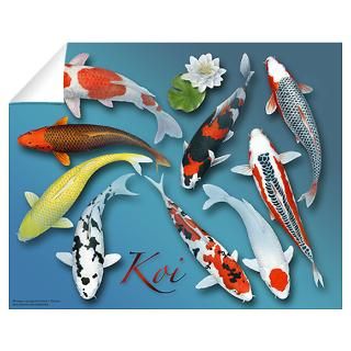 Wall Art  Wall Decals  Nine Varieties of Koi Wall