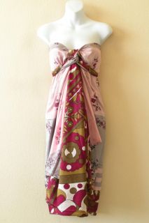 Vintage Silk Magic 36 Length Sarong Pareo Wrap Skirt Tube Dress Bonus