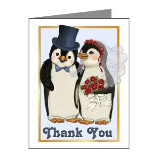 Penguin Wedding   Invitation Note Cards (Pk of 20) by spicetree