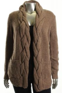 Karen Kane New Brown Knit Car Coat Cardigan Sweater M BHFO