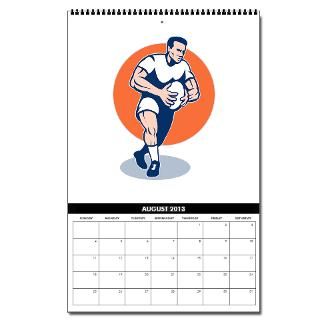 rugby player running Vertical 2013 Wall Calendar by patrimonio