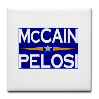 McCain Pelosi in 2008 Tile Coaster