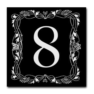 and Entertaining  Black and White Art Nouveau House Tile Number 8