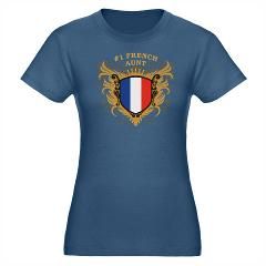 Number One French Aunt Organic Womens Fitted T Shirt (dark)
