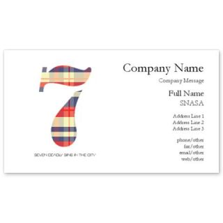 Number 7 Colorful Plaid   Business Cards by Admin_CP15135905
