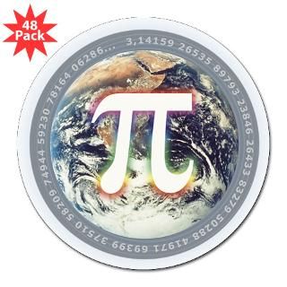 Pi Number on Earth Round Sticker for $30.00