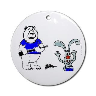 BEAR HUNTING BUNNY Keepsake (Round)  FROGS WITH SPORTS SAYINGS