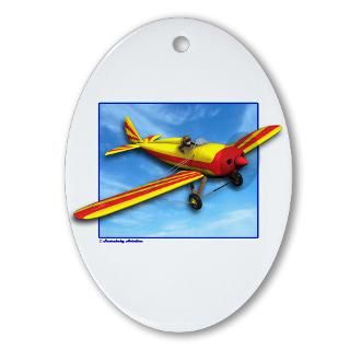 Yellow Small Airplane Oval Ornament  Yellow Airplane  Scarebaby