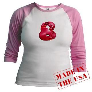 Pink Blancmange number 8 on clothing and gifts
