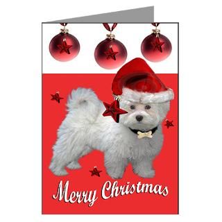 Bichon Frise Greeting Cards  Bichon Santa Greeting Cards (Pk of 10