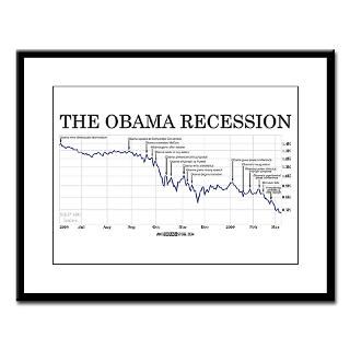 Obama Recession Large Framed Print (14 x 10&