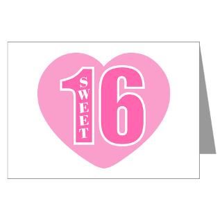 16 Gifts  16 Greeting Cards  Sweet 16 (Heart) Greeting Card