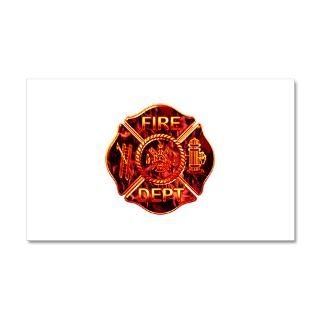 911 Gifts  911 Wall Decals  Maltese Cross Red Flame 35x21 Wall
