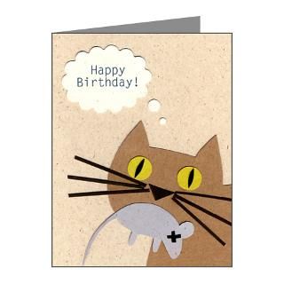 Brown Note Cards  Happy Birthday from the Cat Note Cards (Pk of 20