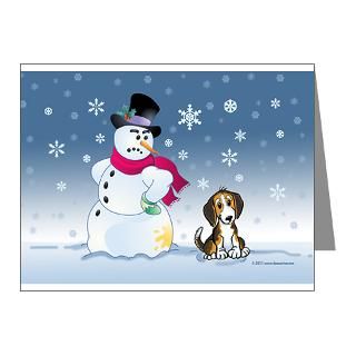  Beagle Note Cards  Beagle and Snowman Note Cards (Pk of 20