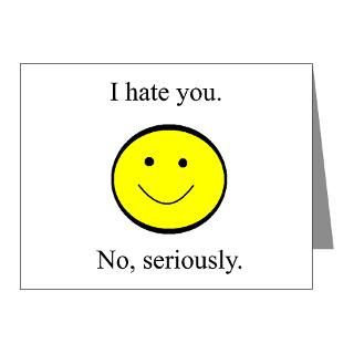 Gifts  Angry Note Cards  Smiley Hates You Note Cards (Pk of 20