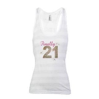 21 Gifts  21 T shirts  21st Birthday Rhinestones Racerback Tank