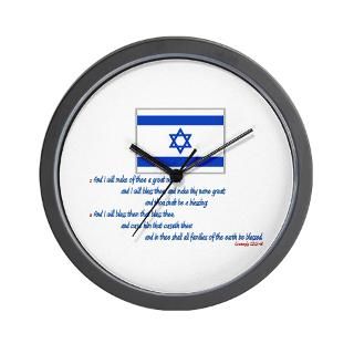 Gen 12 2 3 Israel Flag   Wall Clock for $18.00