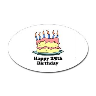 Happy 25th Birthday Oval Decal for $4.25