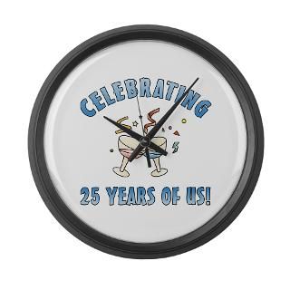 25 Gifts  25 Home Decor  25th Anniversary Party Large Wall Clock