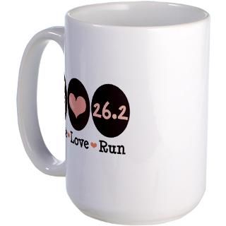 26.2 Gifts  26.2 Drinkware  Peace Love Run 26.2 Marathon Mug